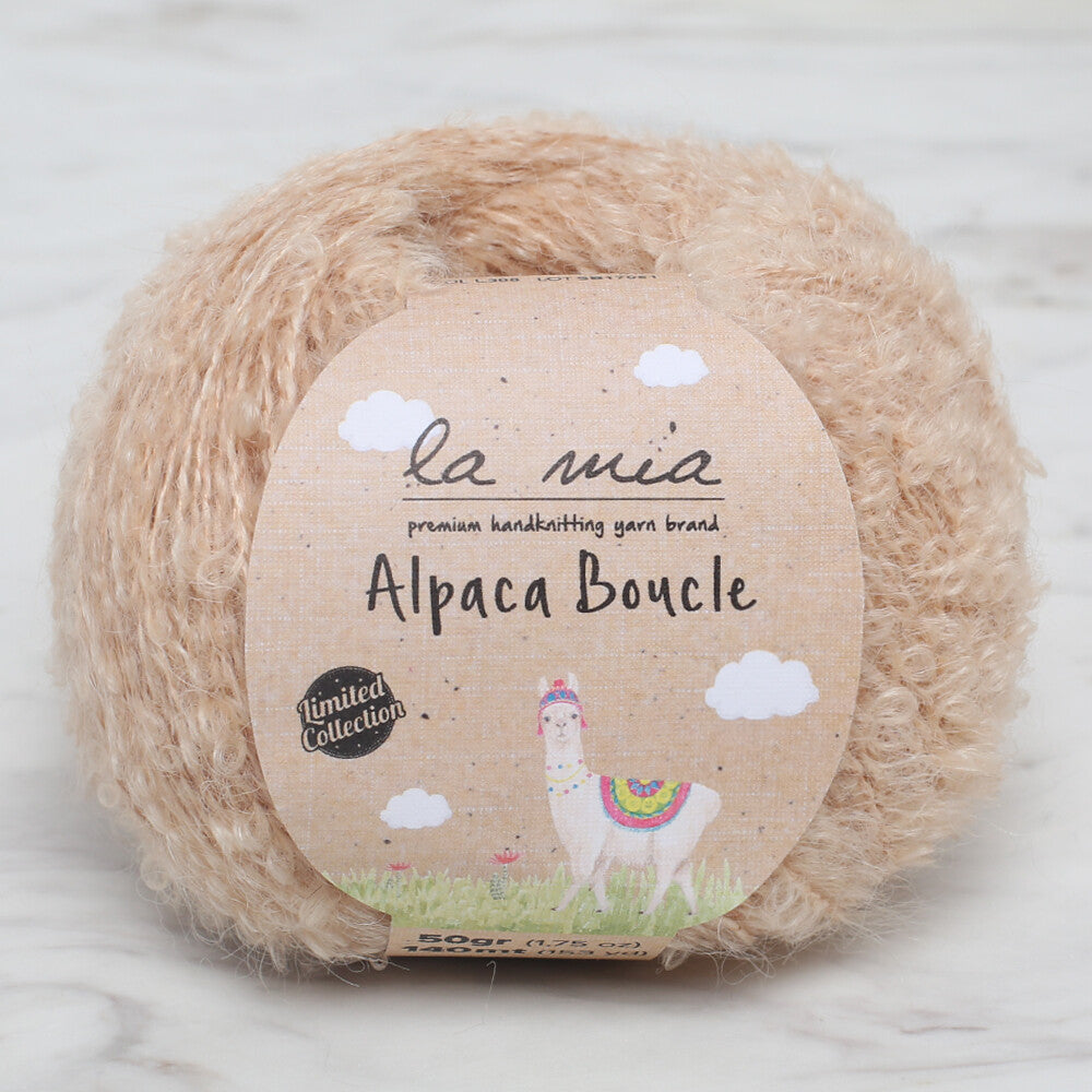 La Mia Alpaca Boucle 50 Gr Bej El Örgü İpi - L308